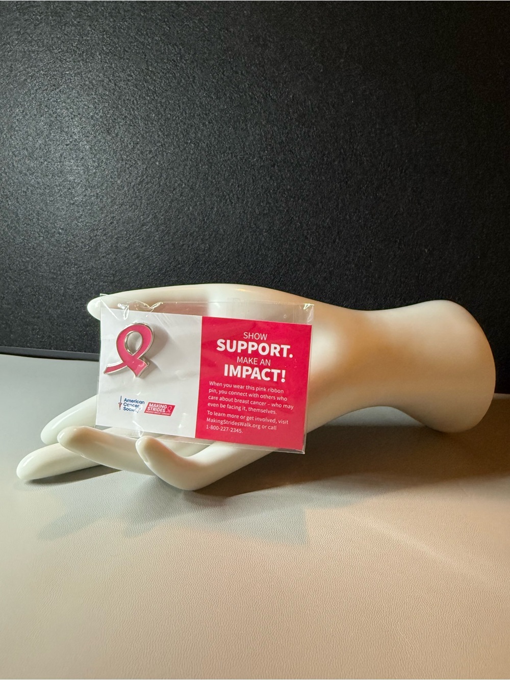 American Cancer Society Pink Ribbon Breast Cancer Awareness Pin
